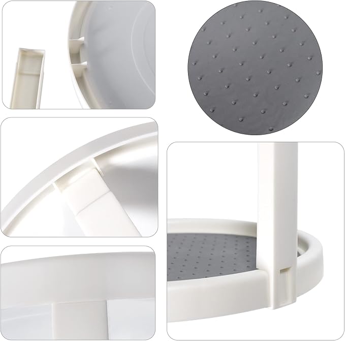 Lazy Susan Organizer, 2 Tier Non Skid Spice Rack Turntable,360 Degree Rotating Seasoning Organizer, 10-Inch Spinning Organizer for Pantry Cabinet, Kitchen, Countertop, Vanity Display Stand | 2-Tier, 10 Inch, Durable & Easy Clean,for Pantry Cabinet, Kit... - Image 5