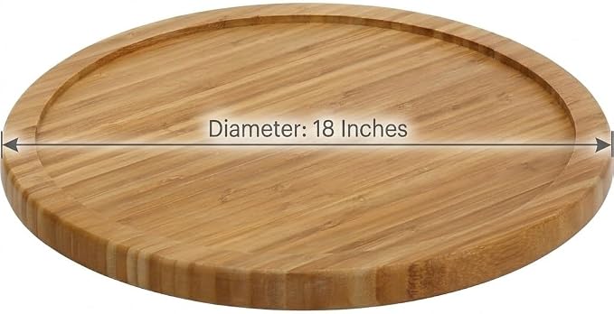 YBM Home Bamboo Wooden Non-Skid Spinner for Kitchen, Pantry, Fridge, Cupboards, or Counter Organizing, Fully Rotating Organizer - Image 2