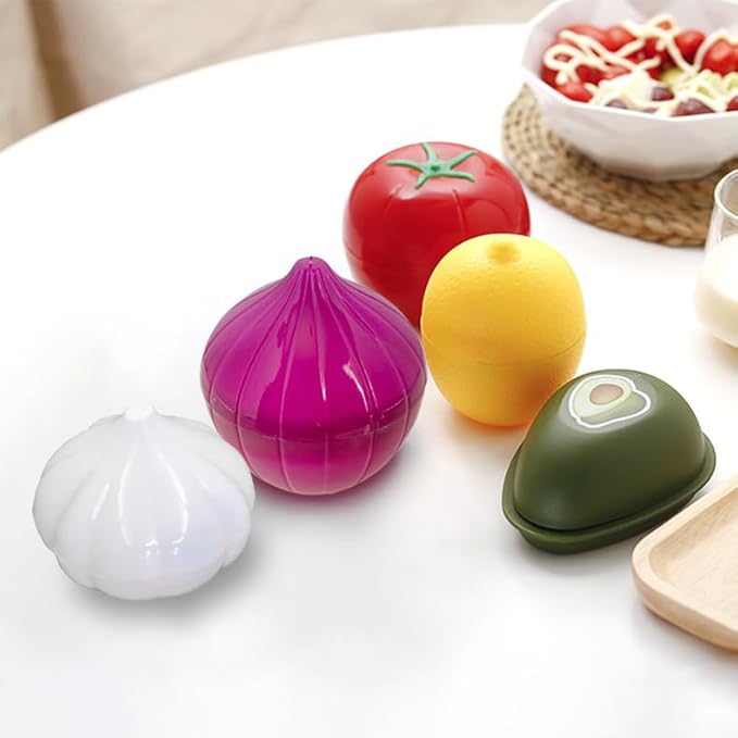 Vegetable and Fruit Storage Containers for Refrigerator, Pack of 2 | Avocado and Onion Storage, Food Storage Containers with Lids - Image 5