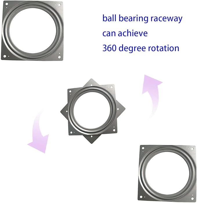 1 Pcs 6 Inch Susan Turntable Bearings Susan Turntable Lazy Susan Turntable Square Rotating Bearing Plate Lazy Susan Hardware Swivel Plate, for Swivel Plate,Corner Cabinet,Revolving Shelve in Kitchen - Image 5