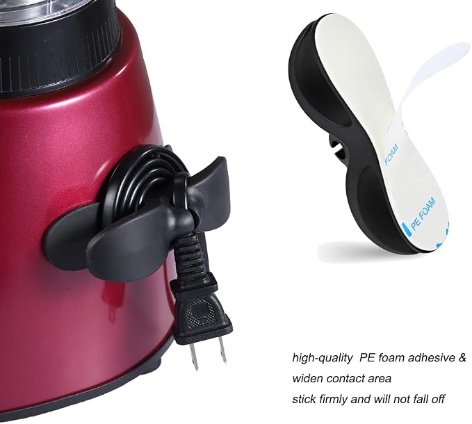 SisBroo Cord Organizer for Appliances, 4PCS Kitchen Appliance Cord Winder Cord Organizers, Cord Holder Cord Wrapper for Appliances Stick on Pressure Cooker, Mixer, Blender, Coffee Maker, Air Fryer - Image 3