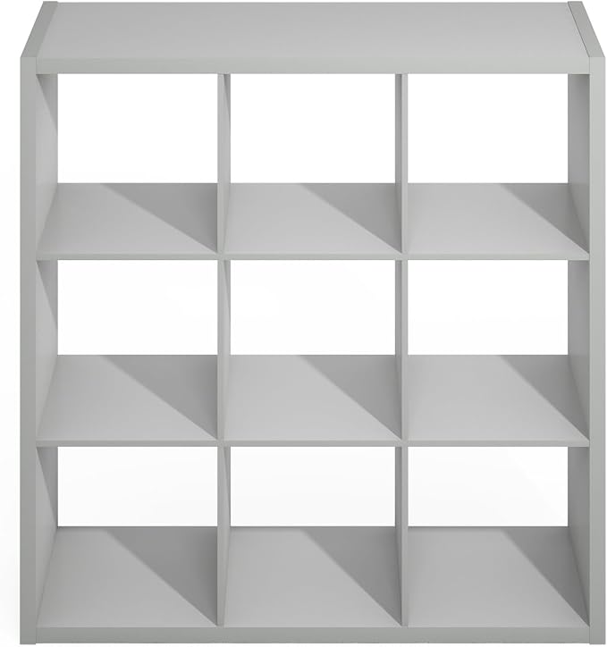 Furinno Simple 9-Cube Storage Organizer, Display Shelf, Light Grey | Extra Thick Frame, Open Back Shelving Unit, Storage Shelves, for Organization and Storage, Living Room, Home Office - Image 8