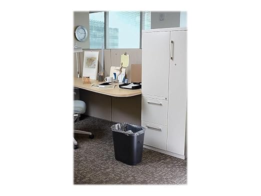 Rubbermaid Commercial Products Resin Wastebasket/Trash Can, 7-Gallon/28-Quart, Black, Plastic, for Bedroom/Bathroom/Office, Fits Under Desk/Sink/Cabinet - Image 4