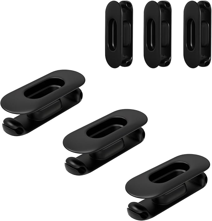 6 Pack Cord Organizer for Kitchen Appliances, Black | Upgraded Stackable Silicone Adhesive Cable Management Wrap Holder, for Mixer Blender Air Fryer Pressure Cooker Coffee Maker by Baskiss