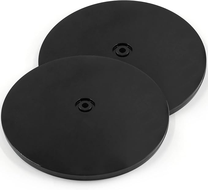 Jersvims 8 Inch Acrylic Turntable Platter, Black, 2Pcs | Round Rotating Plate, For Kitchen Pantry Cabinet Desk, Turntable Organizer, Spice Cake Cookie Decorating by Jersvimc
