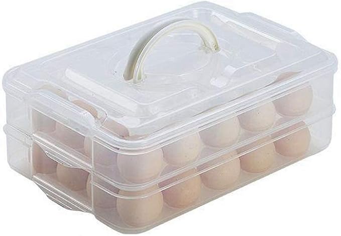 Deviled Egg Containers with Lid, Portable Egg Carrier Tray | 2-Layer, 40 eggs, Stackable Storage Holder with Handle for Refrigerator for Camping, Party, Travel by TIANCHEN