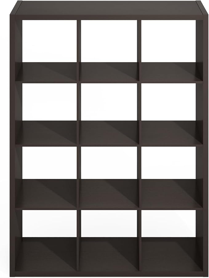 Furinno Simple 12-Cube Storage Organizer, Extra Thick Frame, Black Oak | Vertical/Horizontal, Open Back, Display Shelf, Shelving Unit, Storage Shelves, for Organization, Living Room, Home Office - Image 9