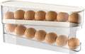 Auto Rolling Egg Holder for Fridge, Egg Dispenser/Organizer/Storage/Container with Lid for Refrigerator, Sturdy and Durable Space-Saving Egg Tray for 12 Large Eggs by SipobuyUS