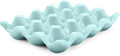 Flexzion Ceramic 12 Cups Egg Tray - Whole Dozen Porcelain Egg Holder Container Keeper Storage Organiser Decorative Serving Stand Serveware for Refrigerator Fridge Countertop Display Kitchen by Flexzion