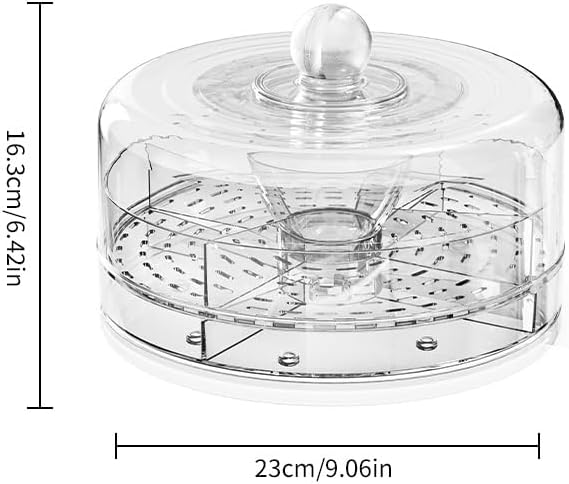 Lazy Susan 9.06" Inch Turntable Organizer, Clear Turntable Organizer Storage Container Bins Spice Rack, Refrigerator Organizer for Pantry Organizers and Storage - Image 3