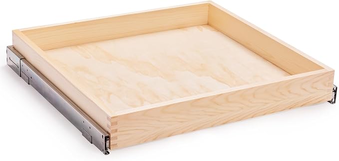 32''W x 21''D x 3''H Pull Out Cabinet Drawer Soft Close Slide Out Wood Organizer for Kitchen, Finished, Bottom and Side Assembly (Wood Drawer Part Width is 31inch) by Mulush