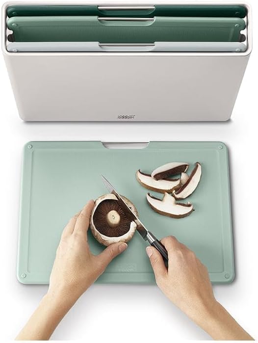Joseph Joseph Folio 4-Piece Colour coded Cutting Board Set, Slimline case for organized Kitchen storage, Sage Green - Image 8
