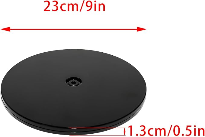 1Pcs Black Acrylic Lazy Susan 9 Inch Turntable Organizer Bearings | Mini Lazy Susan, Small Lazy Susan Turntable, 360° Rotating Swivel Plate for Spice Rack, Cosmetic, Cake, Pantry, DIY Display - Image 2