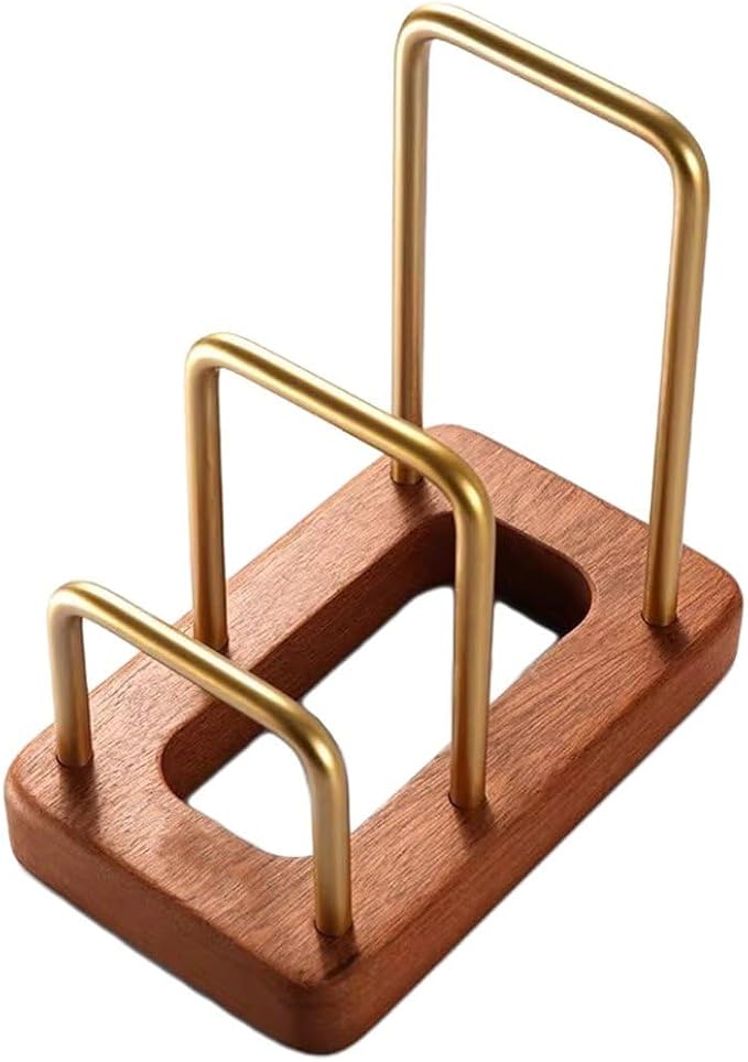 Chopping Board Rack with Wood Base Multi Layer Lid Holder Baking Pan Storage Organiser Cabinet Accessory for Home Kitchen by Luxylei