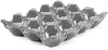 Flexzion 12 Cups Ceramic Egg Holder for Fridge - Dozen Ceramic Egg Tray Porcelain Container Storage Organizer Decorative Serving Stand Serveware for Refrigerator Countertop Display (Gray) by Flexzion