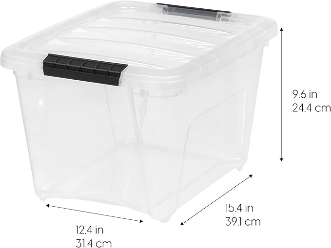 IRIS USA 6-Pack 19 Quart Storage Bins with Lids, Clear | Clear design makes contents easy to find, Great for linens, décor, closet storage, and supplies, Nestable design saves space - Image 2