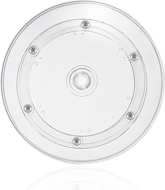 Jersvims 6 Inch Acrylic Turntable Platter, Transparent, 2Pcs | Round Rotating Plate, For Kitchen Pantry Cabinet Desk, Spice Cake Cookie Decorating - Image 7