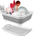 Collapsible Dish Drying Rack Portable Dish Drainers for Kitchen Counter with Drainboard, Kitchen Sink Organizer Basket RV Accessories Camper Storage and Organization Dish Rack Over Sink Drying Rack by SeropyDirect