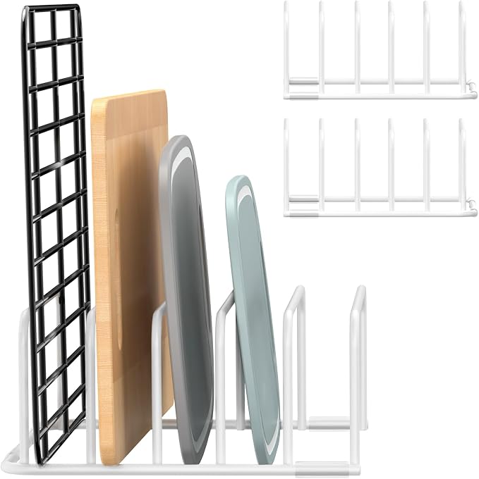 Fikoksol Cutting Board Organizer Storage, Baking Sheet Rack under Cabinet | Heavy Duty Cookie Sheet Organizer, Metal Cutting Board Holder, Space-saving Plate Holder for Cabinet, Tray Divider for Drawer by HOMEACCESSORIES
