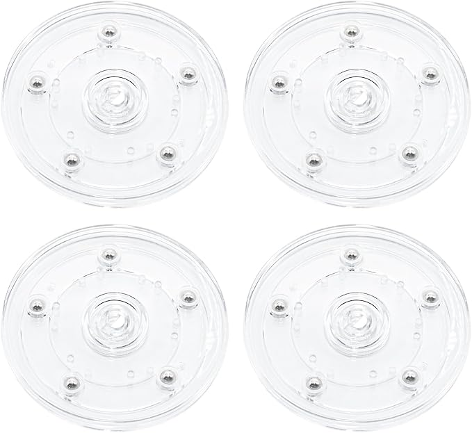 4Pcs Clear Acrylic Lazy Susan 5 Inch Turntable Organizer Bearings | Mini Lazy Susan, Small Lazy Susan Turntable, 360° Rotating Swivel Plate for Spice Rack, Cosmetic, Cake, Pantry, DIY Display by Adyoney