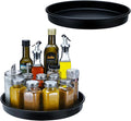 Amolliar Lazy Susan Organizer, 12" Metal Turntable Organizer, Black 2 Pack | Lazy Susan for Cabinet Fridge, Pantry Organizer, Spice Rack Condiment Organizer for Kitchen, Countertop Bathroom Vanity Tray by Amolliar