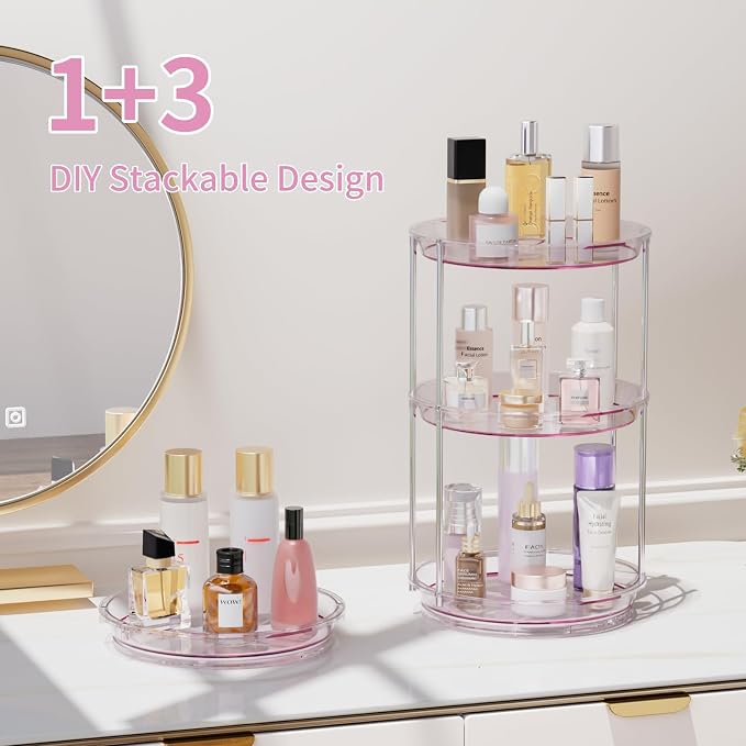 Rotating Makeup Organizer, Perfume Skincare Holder, 2 Tier 9 Inch, Mauve | 360° Smooth Spinning Vanity Tray, Large Capacity, Space-Saving Cosmetics Storage for Bathroom Countertop, Dresser - Image 7
