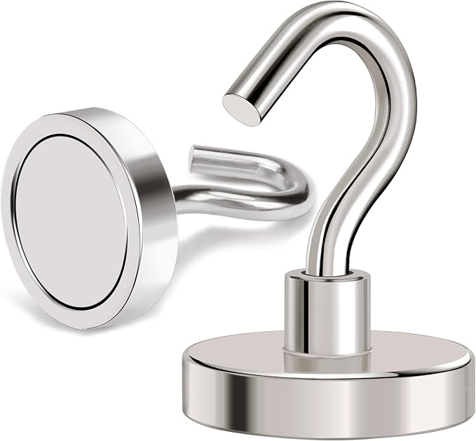 Magnetic Hooks Heavy Duty 120Lbs+ Strong Magnet Hook for Cruise | 4 Pack Neodymium Earth Magnets with Hook for Hanging, Magnetic Metal Hanger for Toolbox Storage - Image 6