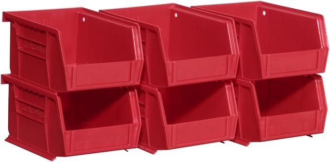 Akro-Mils 30210 AkroBins Plastic Storage Bins, Space-Saving Stackable Bins for Garage, Pantry, Craft Organization, 5" x 4" x 3", Red, (Pack of 24) - Image 7
