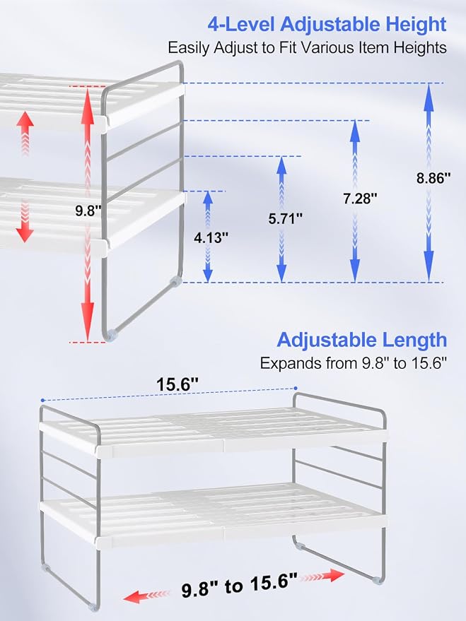 Cirhy Expandable Foil and Plastic Wrap Organizer, 3-Tier, 9.8-15.6 in | Adjustable Pantry Organizers and Storage, for Tin Foil, Ziplock Box & Saran Wrap, Cabinet or Countertop Organization - Image 2