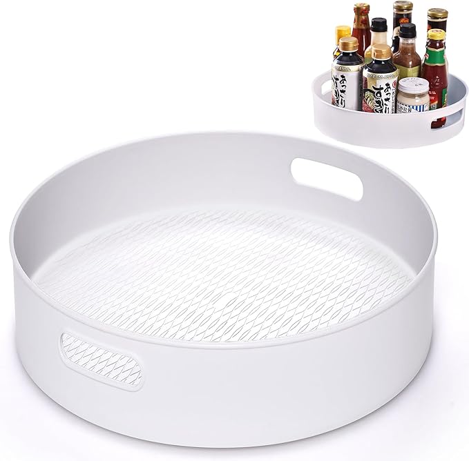 Lazy Susan Turntable 8.66 in 360 ° Rotates Multipurpose Round Turntable for Cabinet, Pantry, Kitchen, Countertop, Fridge, Bathroom Organizer (Small) by INVODA
