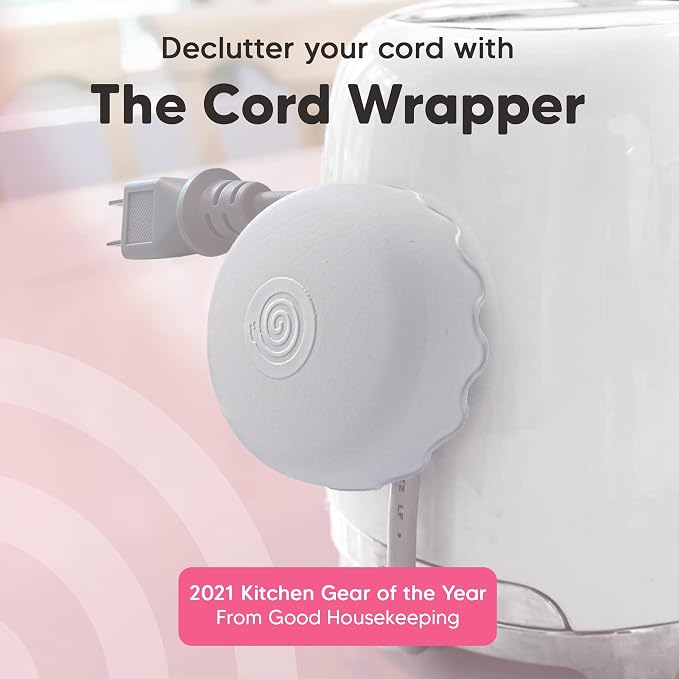 2-Pack Patented Heat-Resistant Cord Organizer for Appliances, Kitchen, Computers & More | Stick-On Cord Wrappers with Flexible Base, Secure Scalloped Edge, Gray (3 x 1.5 Inches) - Image 2