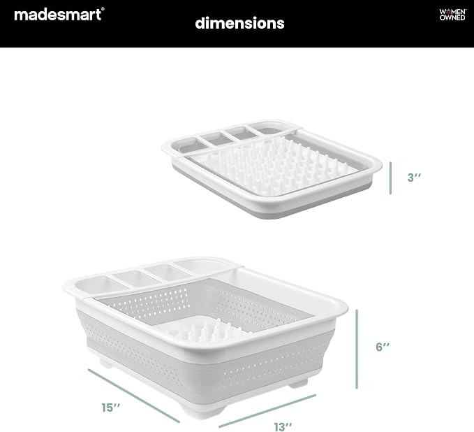 madesmart Sink Collapsible Dish Rack, White - Image 6