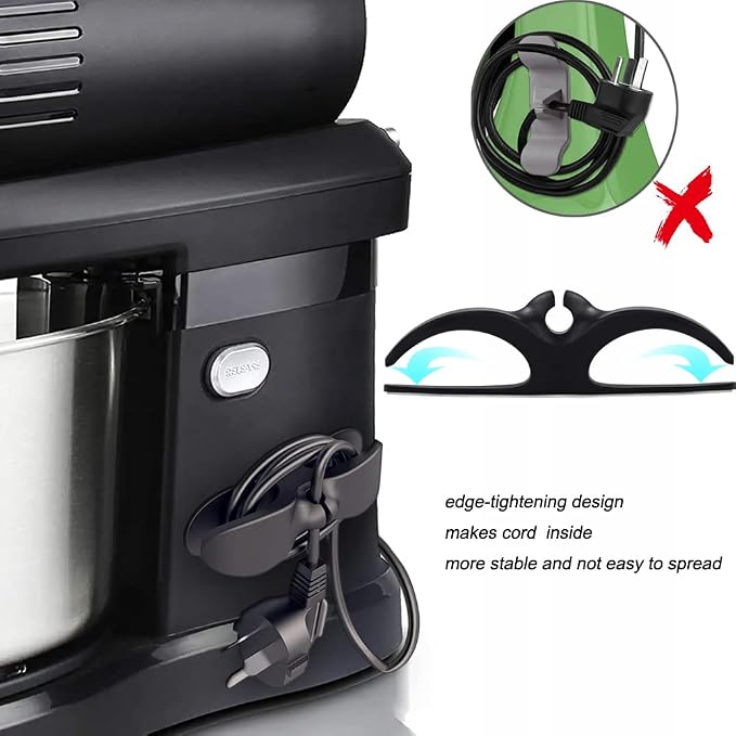 SisBroo Cord Organizer for Appliances, 4PCS Kitchen Appliance Cord Winder Cable Organizer, Cord Holder Cord Wrapper for Appliances Stick on Pressure Cooker, Mixer, Blender, Coffee Maker, Air Fryer - Image 5