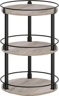 3-Tier Lazy Susan Organizer, Rotating Spice Rack, Spinning Organizer, Industrial Turntable Spice Rack Organizer for Cabinet, Kitchen Countertop, Greige and Black SR23BG by Yatiney