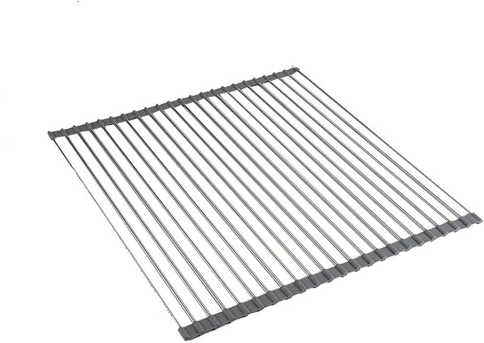Ahyuan Roll up Dish Drying Rack Over The Sink Kitchen Roll up Sink Drying Rack Portable Dish Drainer Foldable Dish Drying Rack (Warm Gray, 20.5''X16.9'') by Unknown