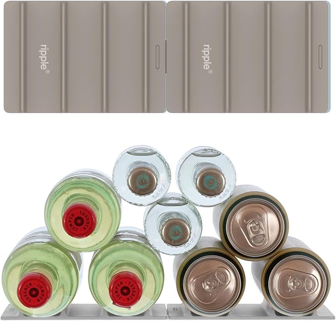 Cooks Innovations 2 Pack Drink Organizer for Fridge Modular, Soda Can Refrigerator Organizers and Storage, Beer-Wine-Water Bottle Holder, Durable Non-Slip Anti-Roll by CooksInnovations