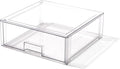 BINO | Stackable Storage Drawers, X-Large - Clear | THE CRATE COLLECTION | Storage Bins With Drawers | Bathroom Organizers | Under Sink Organizer | Vanity Cabinet Home Organization by BINO