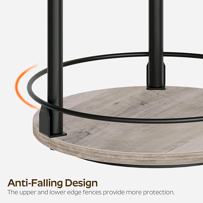 3-Tier Lazy Susan Organizer, Rotating Spice Rack, Spinning Organizer, Industrial Turntable Spice Rack Organizer for Cabinet, Kitchen Countertop, Greige and Black SR23BG - Image 7