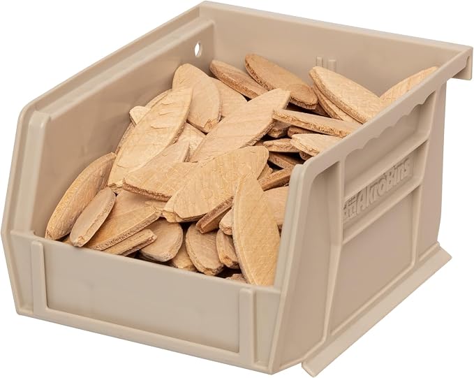 Akro-Mils 30210 AkroBins Plastic Storage Bins, Space-Saving Stackable Bins for Garage, Pantry, Craft Organization, 5" x 4" x 3", Stone, 6-Pack - Image 8