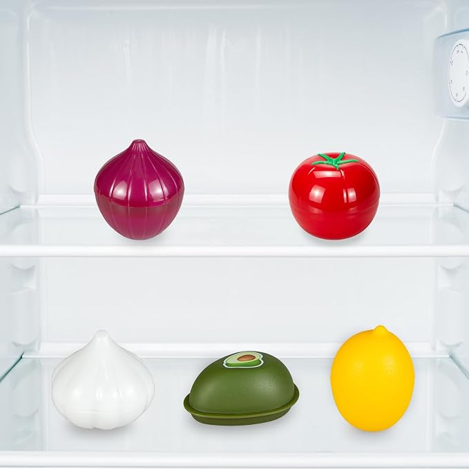 Vegetable and Fruit Storage Containers for Refrigerator, Pack of 2 | Avocado and Onion Storage, Food Storage Containers with Lids - Image 6