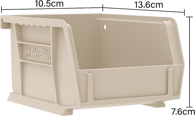 Akro-Mils 30210 AkroBins Plastic Storage Bins, Space-Saving Stackable Bins for Garage, Pantry, Craft Organization, 5" x 4" x 3", Blue, 6-Pack - Image 3