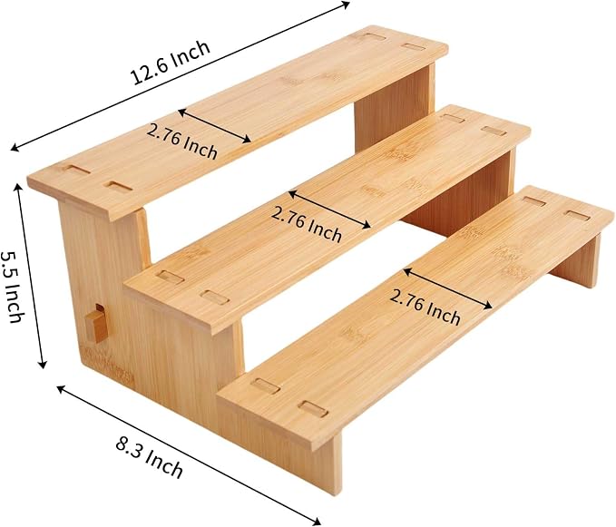 JinDoWin 3 Tiered Spice Rack Organizer for Cabinet,Spice Organization for Cabinet, Seasoning Organizer,Spice Shelf and Spice Organizer for Cabinet,Pantry Organizers and Storage (1 Pack, Small) - Image 6