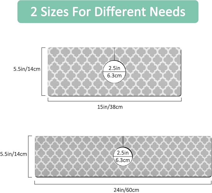 2 Pack Kitchen Sink Splash Guard Faucet Mat 24" X 5.5" Geometry Absorbent Fast Drying Mat Faucet Draining Mat Sink Splash Guard Behind Faucet Drip Catcher for Kitchen Bathroom - Image 3