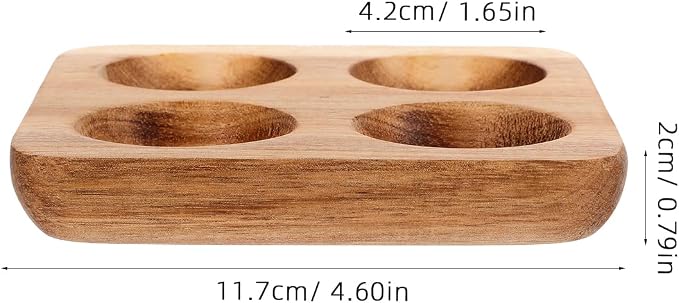 Homoyoyo 4 Egg Holder Countertop, Acacia Wood Egg Holder 4 Slot, Compact Natural Organizer for Kitchen Display Fridge for Chocolates, Sushi, Kitchen Organization for Busy Parents Home Hearth - Image 7