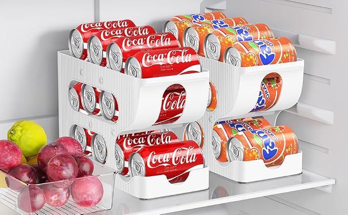 FIFO Soda Can Organizer for Pantry or Fridge, Holds 12 Cans | 1-Pack Automatic Rolling Drink Organizer for Fridge, Space-Saving Pop Can Dispenser/Holder/Storage/Container for Refrigerator - Image 7