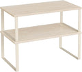 SONGMICS Cabinet Organizer Shelf, Set of 2 Spice Rack, Kitchen Storage | Kitchen Counter Storage Spice Rack, Particleboard, Steel, Travertine Beige and Cream White, BYSTRO Collection UKCS025L01 by Unknown