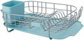 KitchenAid Low Profile Compact Dishrack with Removable Flatware Caddy and Angled Self-Draining Board, Rust Resistant Wires, 12.59 x 17.55 x 6.29 Inch, Mineral Water by Unknown