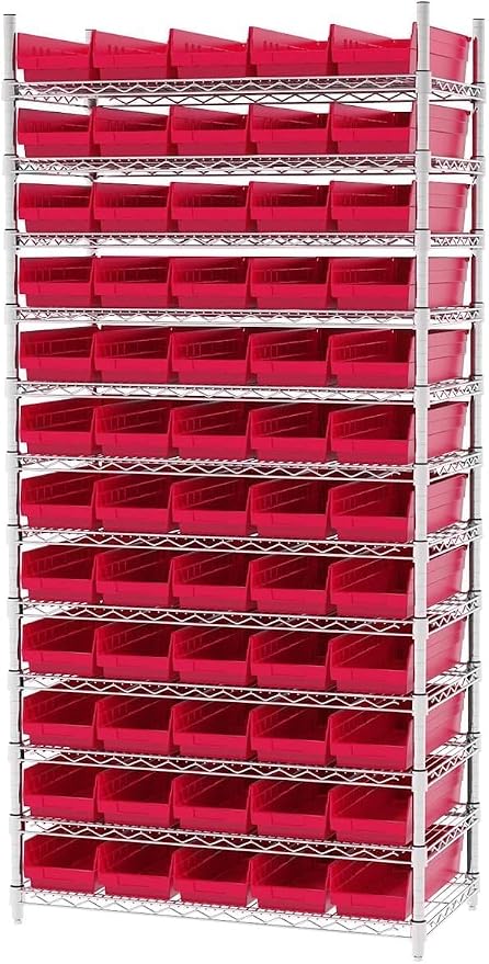 Akro-Mils 30138 Heavy Duty Plastic Shelf Bins, 18"x 6.5"x 4", Red, 12-Pk | Heavy Duty Nesting Storage Bins for Garage, Closet, Refrigerator, Kitchen, Cabinet, Drawer Organization, Pantry Organization - Image 6