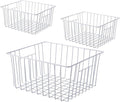 16inch Freezer Storage Organizer Baskets, Household Wire Refrigerator Bins with Built-in Handles for Cabinet, Pantry, Closet, Bedroom by Y.Z.Bros