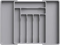 Lifewit Utensil Organizer for Kitchen Drawer, Expandable Cooking Silverware Tray, Adjustable Cutlery Flatware Holder, Plastic Spatula Tools Storage Divider, 13-22.4 x 15", Gray by Lifewit